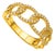 Late 20th Century 14K Yellow Gold Diamond Swirl Chain Link Band Ring, Size 7 For Sale