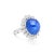 Baroque Agl Certified 30 Carat No Heat Ceylon Blue Star Sapphire & Diamond Halo Ring For Sale - Image 3 of 9