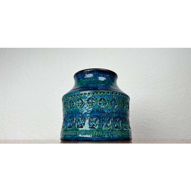 Mid-Century Modern Mid-Century Modern Rimini Blu Pottery Vase by Aldo Londi for Bitossi, Italy, 1960s For Sale - Image 3 of 18