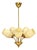 1950s Itsu, Finnish Modern, Snowflake Chandelier, Brass, Glass, Finland For Sale