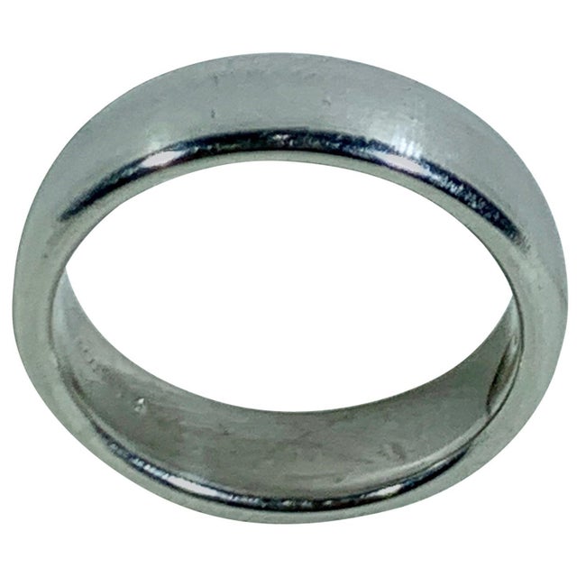 Tiffany & Co. Signed Platinum Wide Plain Wedding Band Ring 15 Grams, Estate For Sale - Image 9 of 18