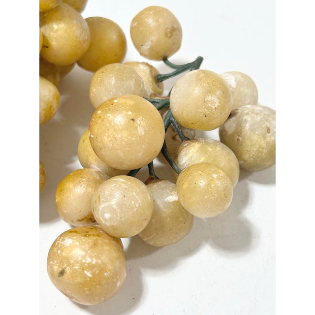 Traditional Vintage Yellow Alabaster Stone Grape Clusters – A Pair For Sale - Image 3 of 5