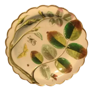 19th Century English George III Worcester Porcelain Blind Earl Plate