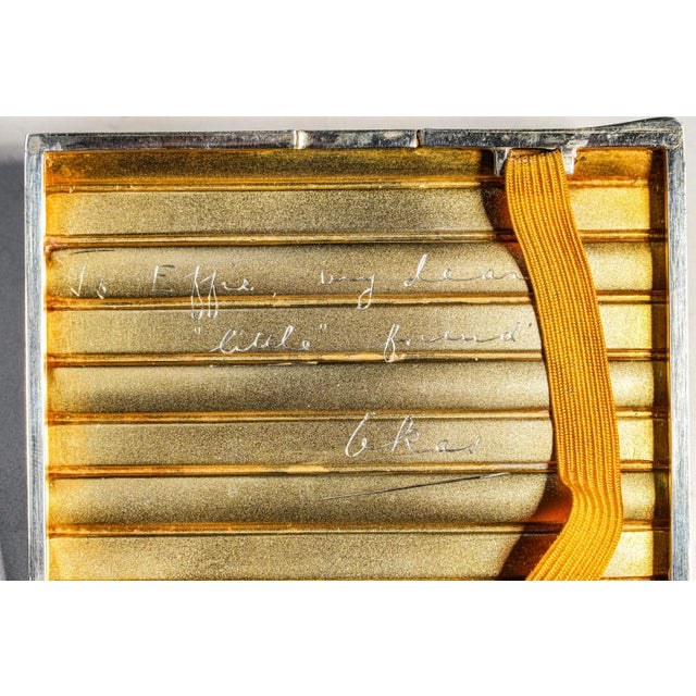Rare Art Deco Antique Silver Black Red Enamel Cigarette Case Court of Siam Bangkok Presentation Box Luxury Tobacciana For Sale - Image 9 of 18