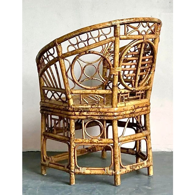 Vintage Boho Medallion Back Bamboo Brighton Pavillon Chair For Sale - Image 11 of 12