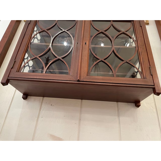 Brown Antique Mahogany & Glass Regency Wall Cabinet For Sale - Image 8 of 16