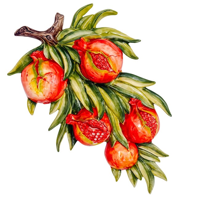 A striking vintage ceramic wall plaque, sourced directly from the historic pottery hub of Bassano del Grappa, Italy....