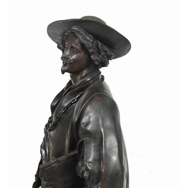 Bronze Statues Rubens and Van Dyck by Jean Jules Salmson, Set of 2 For Sale - Image 5 of 13