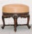 CH 718 French walnut carved round stool with swivel mechanism. Fine quality carving. 1870 22" x 20"