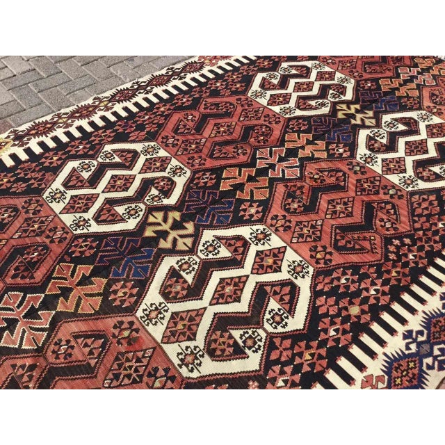 Oversized Vintage Turkish Kilim Rug - 75" X 154" For Sale - Image 4 of 11