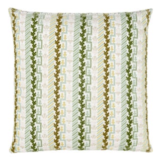 Scalamandre 22" x 22" Villelaure Pillow in Moss For Sale