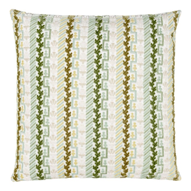 Scalamandre 22" x 22" Villelaure Pillow in Moss For Sale