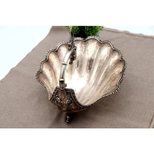 Silver Shell-Shaped Fruit Bowl For Sale - Image 3 of 10