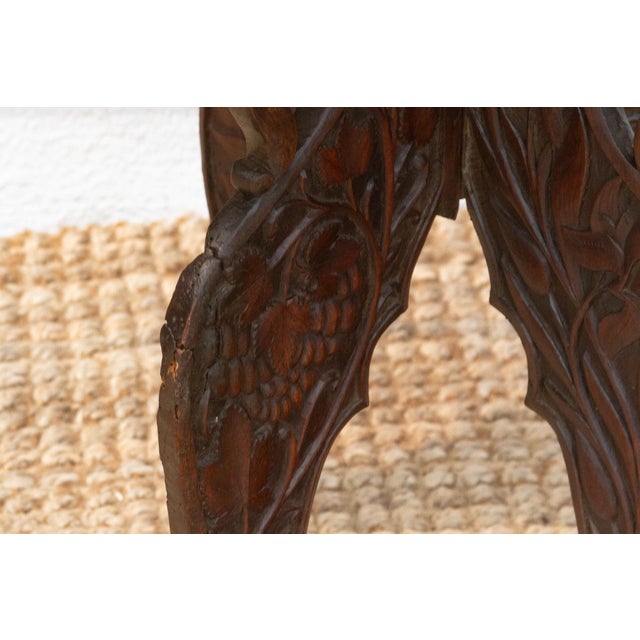 19th Century Rare Anglo Indian Finely Carved Side Table For Sale - Image 5 of 11