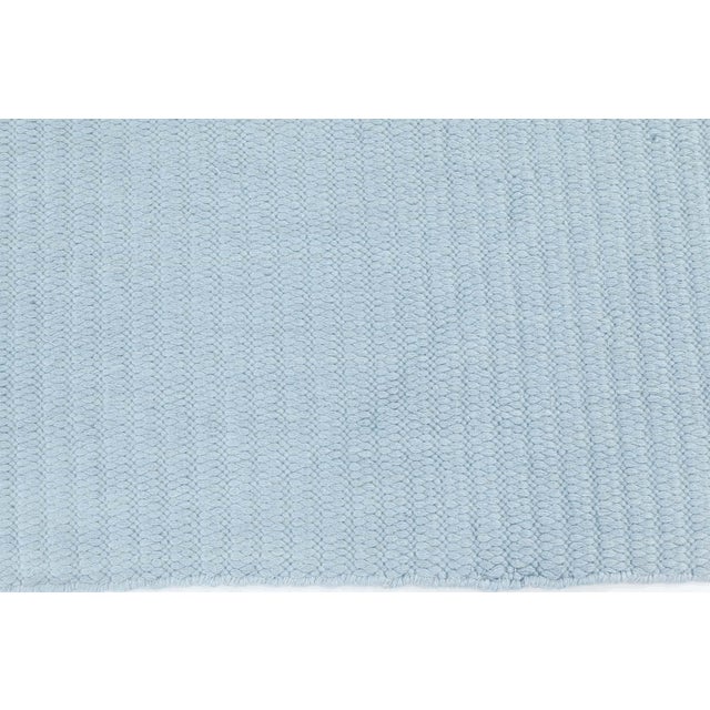 Early 21st Century Modern Custom Flat Weave Runner – Light Blue Elegance by Doris Leslie Blau For Sale - Image 5 of 8