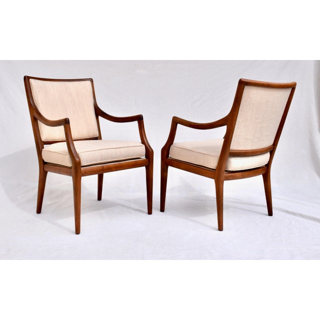 Mid-Century Modern Mid 20th Century Pair of Open Armchairs Attributed to t.h. Robsjohn-Gibbing for Widdicomb For Sale - Image 3 of 9