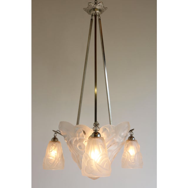 Vintage Art Deco Geometric Pendant Light by David Guéron Degue & A. Petitot, 1930 For Sale - Image 15 of 18