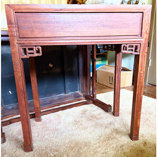 Antique Chinese 1940’s Natural Rosewood Qing Dynasty Style Alter Table / Console For Sale In Los Angeles - Image 6 of 11