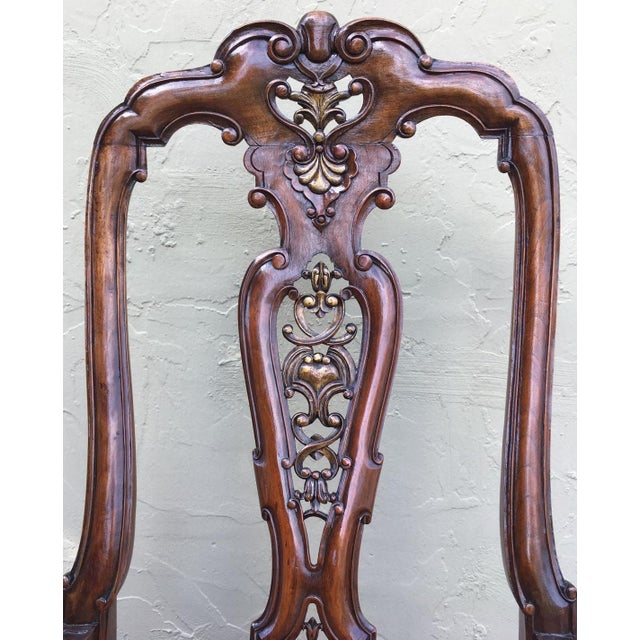 Pink Burl Walnut Queen Anne Style Armchairs, Circa 1940 - a Pair For Sale - Image 8 of 12