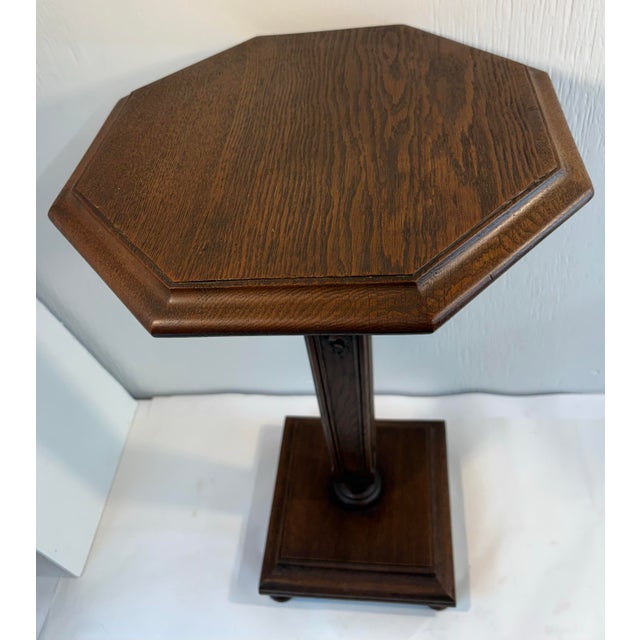 Love this pretty French fern stand with a floral carved leg. Could also be used for a small side or drink table.