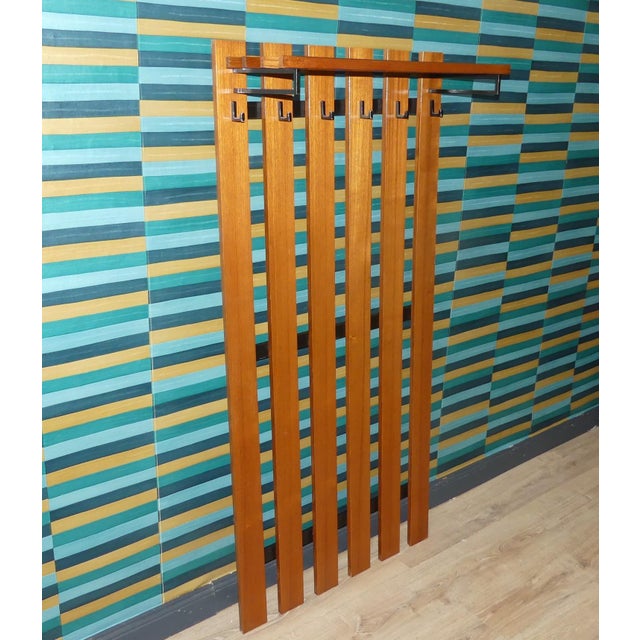 1960s Vintage Wall-Mounted Coat Rack with Hat Shelf, 1960s For Sale - Image 5 of 10