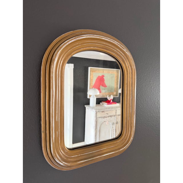 Old petite Louis Philiipe french style mirror. The glass mirror is old and has beautiful natural patina. Great piece!
