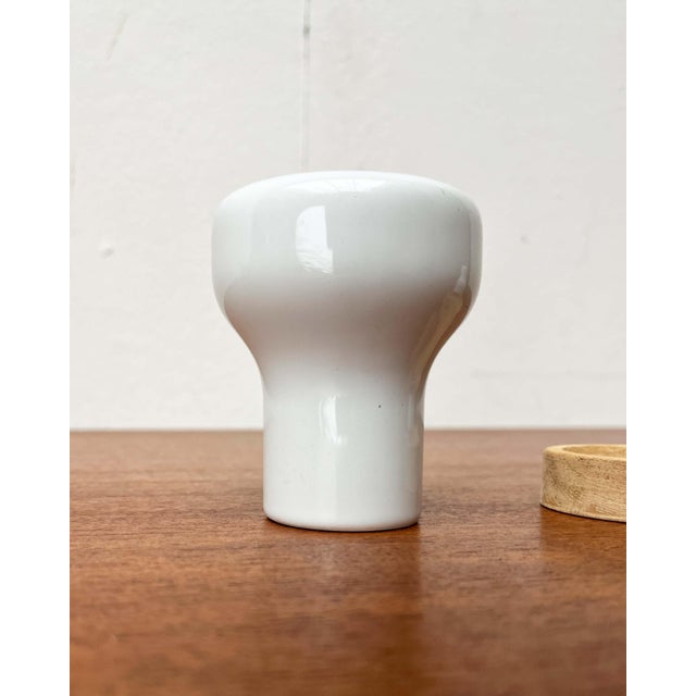 Wood Swedish Model Fix Salt and Pepper Shakers in Ceramic and Wood by Julia Teutiger for Sagaform, Set of 3 For Sale - Image 7 of 18