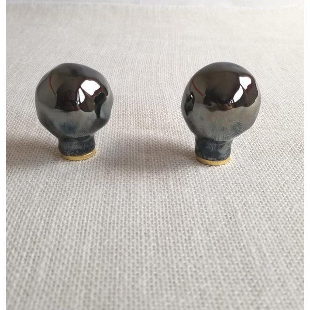 Handmade Ceramic Lamp Finials-Large - a Pair For Sale - Image 4 of 6