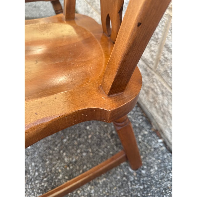 Brown Vintage Cushman Style Solid Wood Maple Dining Chairs, Set of 6 For Sale - Image 8 of 10