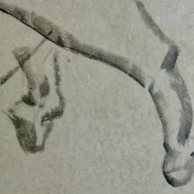 Vintage Han Dynasty Prancing Horse Watercolor on Paper Painting For Sale In New York - Image 6 of 9