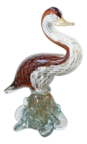 Murano Blown Glass Duck Sculpture