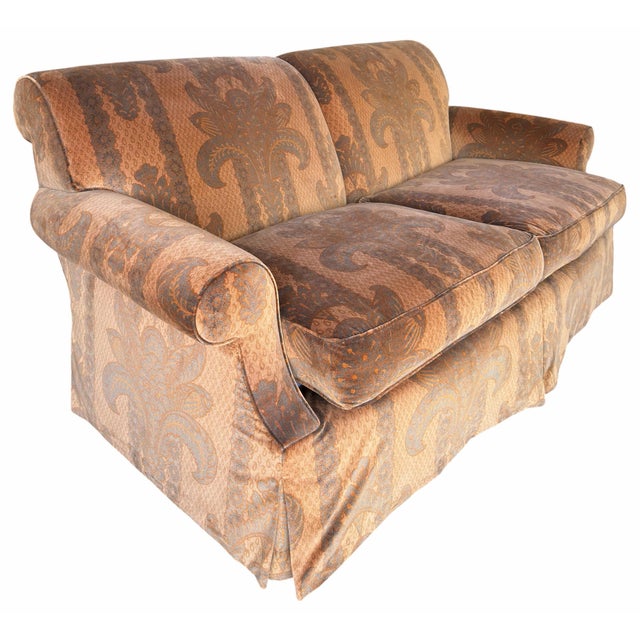 English Rose Tarlow Melrose House Custom Celestial Loveseat For Sale - Image 3 of 6