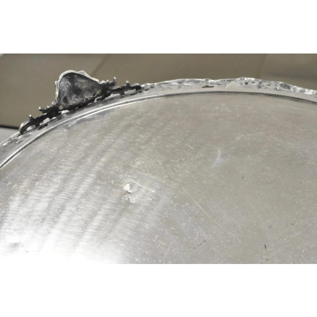 Mid 19th Century French Renaissance Bacchanal Scene Silver Plated Bacchus Figural Salver Tray For Sale - Image 14 of 15