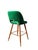 Mid 20th Century Set of 4 Mid-Century Barstools | Green Velvet Brass Accent Bar Stools For Sale - Image 5 of 7