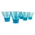 Mid-Century Modern Blue Polka Dot Glasses Set of 6 – Vintage 1960s MCM Cocktail Barware For Sale - Image 3 of 7
