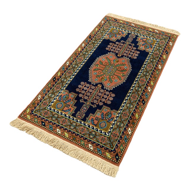 Multicolored Rug Handmade in Holland With Tags 3ft X 7ft For Sale