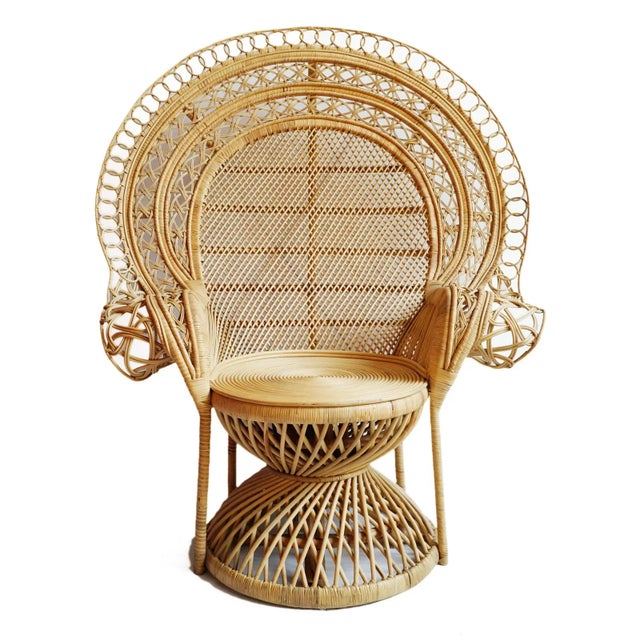 Boho Chic Vintage Grand Raw Peacock Chair For Sale - Image 3 of 6