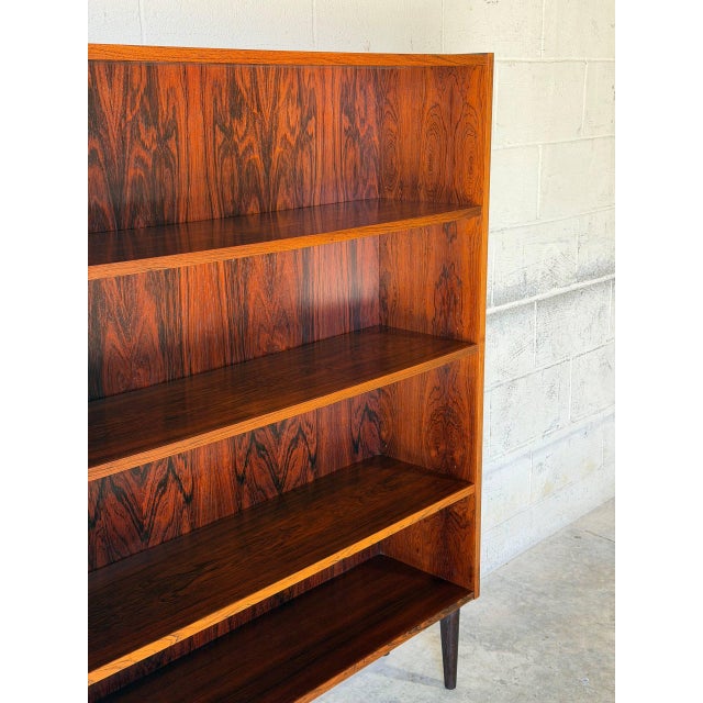 1970s Dr Viby J Rosewood Open Bookcase With Tapered Black Legs Danish Mid-Century Modern 1970s For Sale - Image 5 of 11