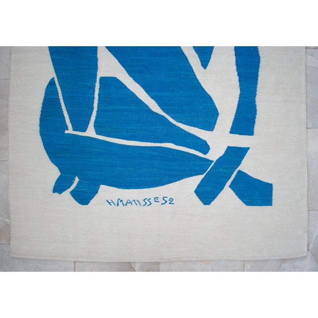 Henri Matisse Blue Nude 3 Inspired Silk Hand Woven Rug For Sale - Image 12 of 15