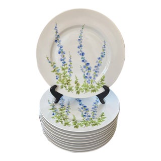 Vintage Mid Century Modern Miskasa Dinner Plates “Bluebells” - Set of 10 For Sale