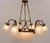 Frozen glass and brass chandelier or lustre, french luminaire made circa 1930 in the art déco period around a large dome...