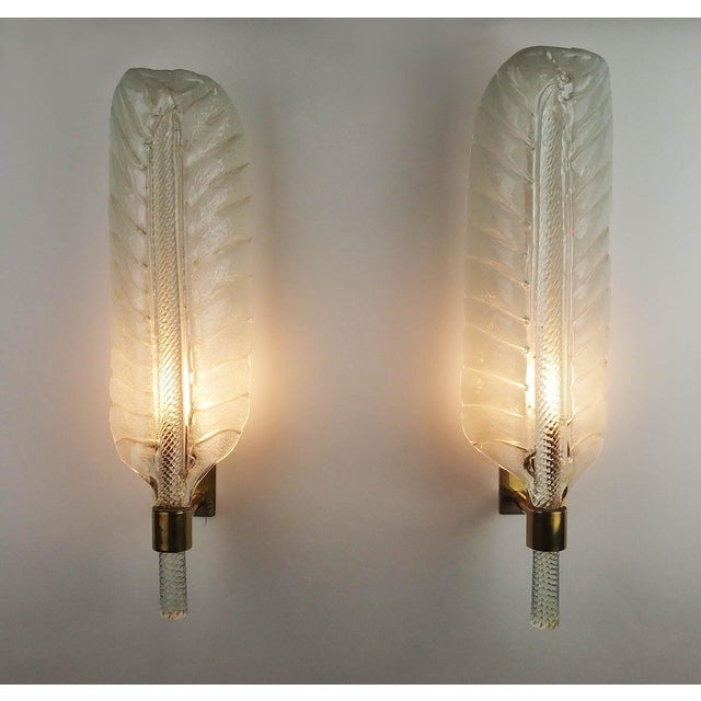 Glass Wall Sconces attributed to Andrea Arbus for Veronese, 1960s, Set of 2 For Sale - Image 3 of 15