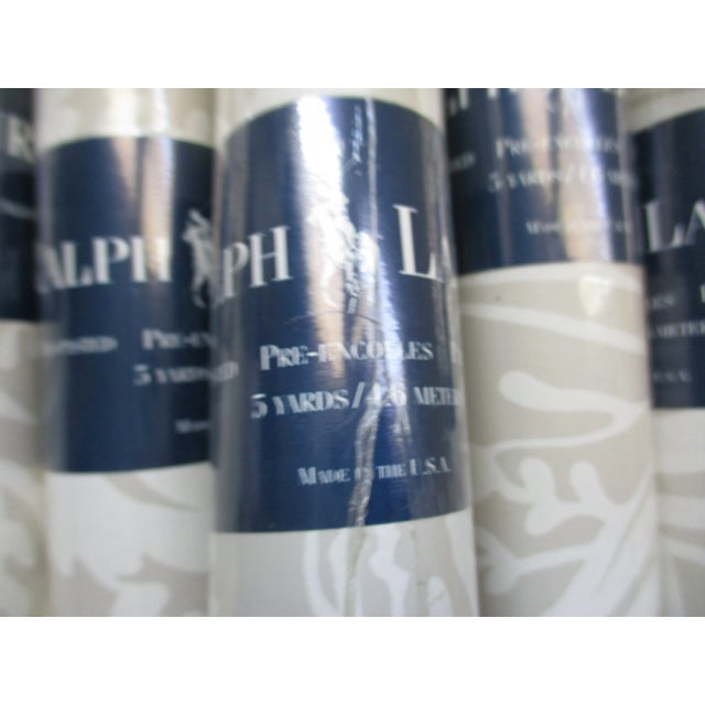 1990s Vintage Ralph Lauren French Art Nouveau Design in Pewter Wallpaper Border Set of 8 For Sale - Image 5 of 6