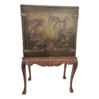 Chinoiserie Cabinet on Base Early to Mid 20th Century For Sale