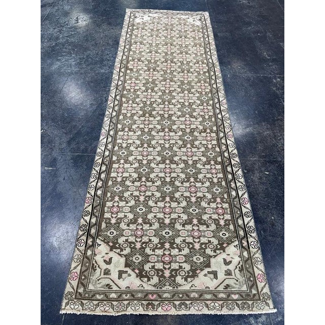 Textile Turkish Vintage Rug 3'1" x 9'8" For Sale - Image 7 of 7