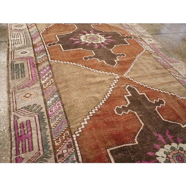 Mid 20th Century Galerie Shabab Collection Mid-20th Century Turkish Anatolian Wide Gallery Runner For Sale - Image 5 of 9