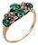 Late 19th Century Victorian Emerald Seed Pearl 14k Yellow Gold Ring, Size 6.75 For Sale