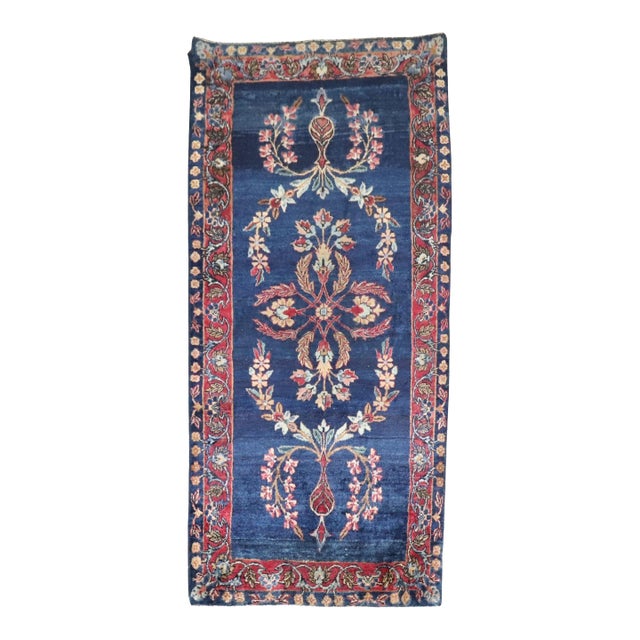 Antique Zabihi Collection Navy Indo Persian Sarouk Rug For Sale