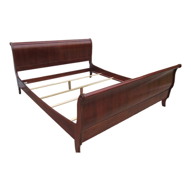 Ethan Allen Georgian Court Cherry King Bed Sleigh Designer For Sale