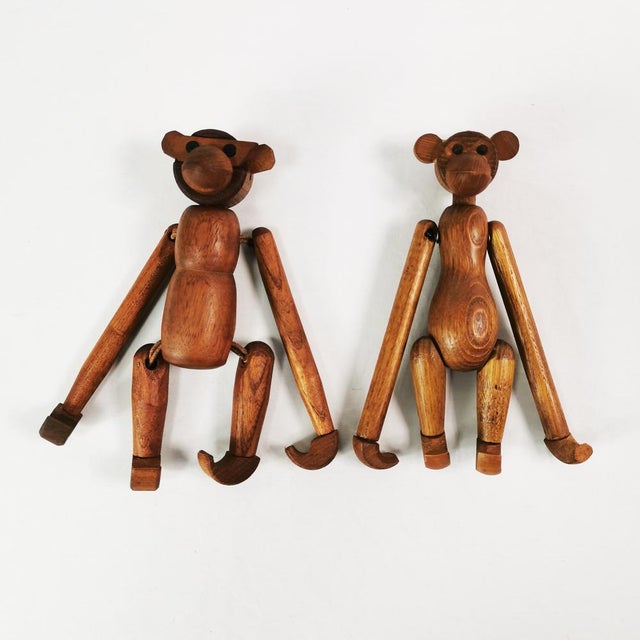 Vintage Wooden Monkeys, Denmark, 1950s-1960s, Set of 2 For Sale - Image 14 of 15